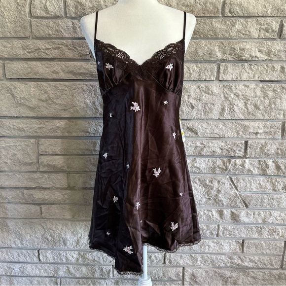 Morgan Taylor intimates women M two-piece robe nightgown chocolate NWT - Picture 2 of 14